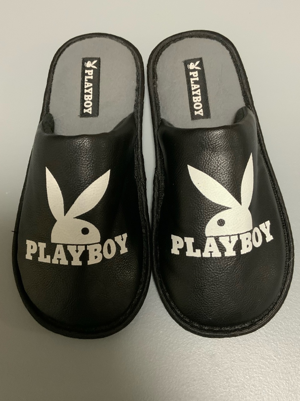 PLAYBOY Black Slides with White Logo
